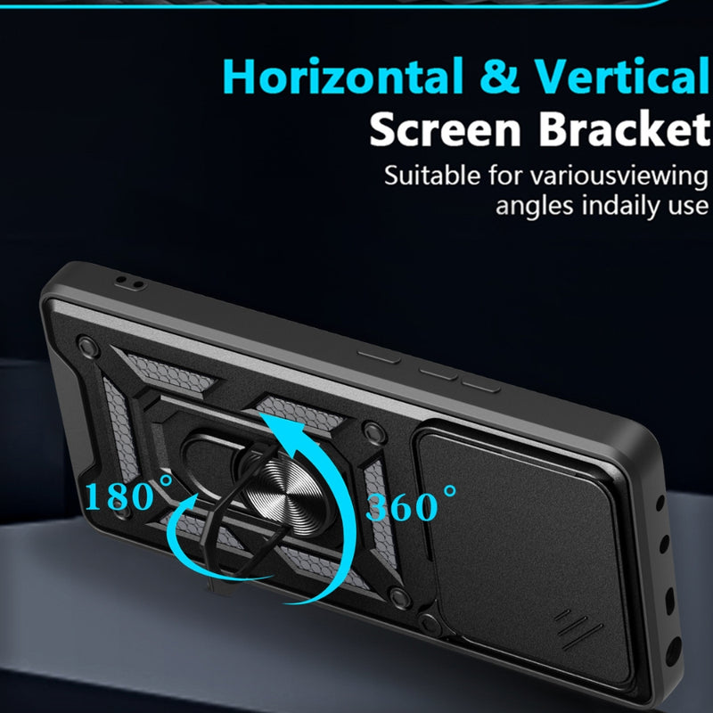 Load image into Gallery viewer, Motorola Moto Edge 60 Fusion - Heavy Duty Ring Holder Case with Shockproof &amp; Camera Guard Design - Polar Tech Australia
