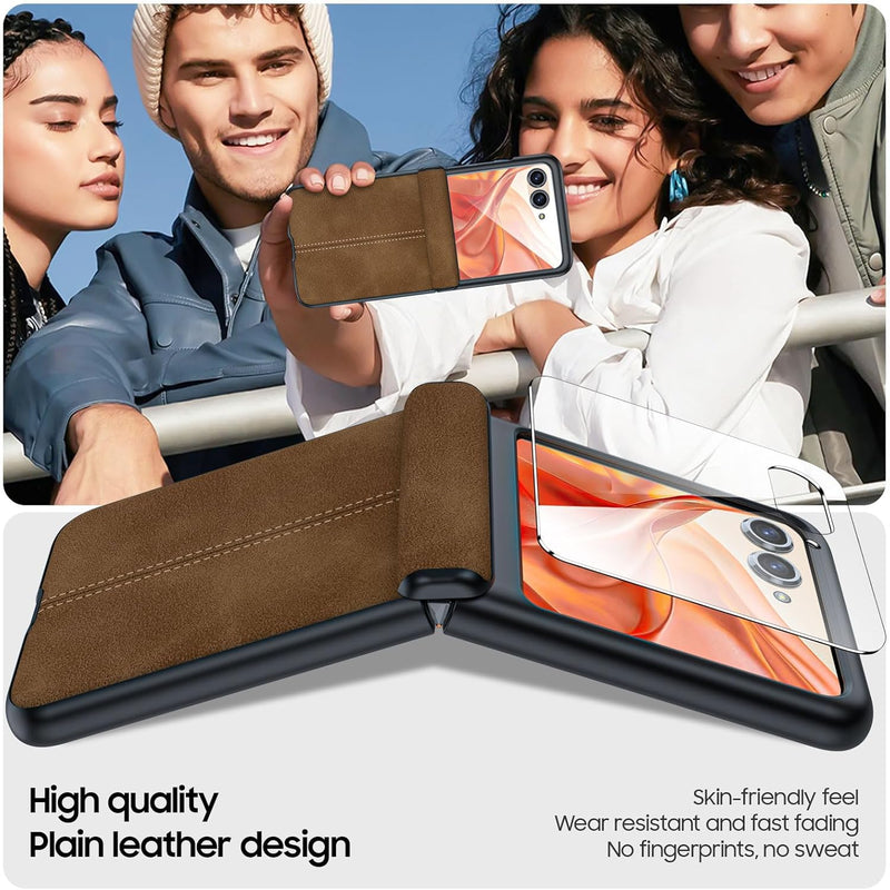 Chargez l&#39;image dans la visionneuse de la galerie, Motorola Moto Razr 50 Ultra/Razr Plus 2024 - Hinge Protection &amp; Thin PU Leather Matte PC Shockproof Case - Polar Tech Australia
