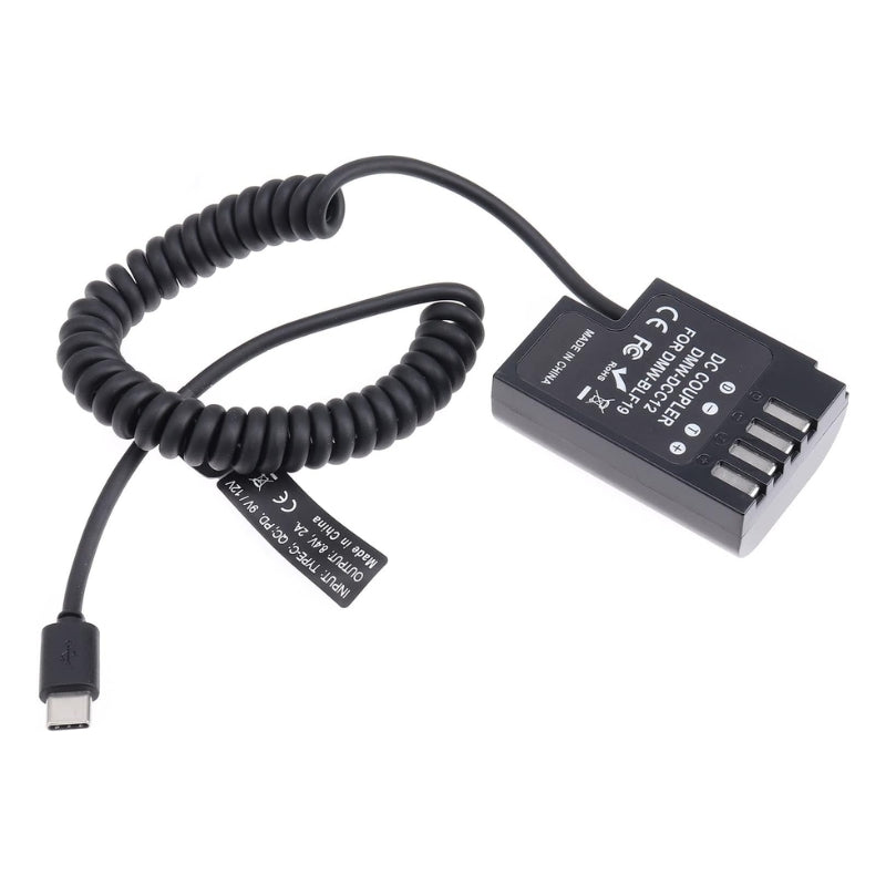 Chargez l&#39;image dans la visionneuse de la galerie, [DMW-BLF19/DCC12][Type-C] Panasonic GH3 GH4 GH5 GH5s - Cameras Spring Cable Dummy Battery - Polar Tech Australia
