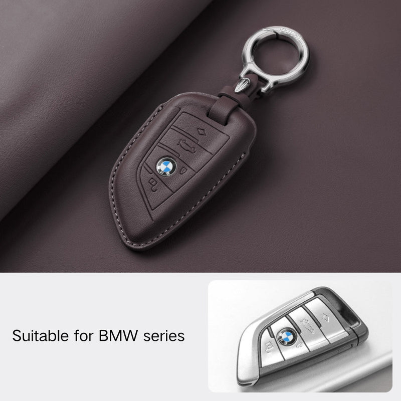 Load image into Gallery viewer, BMW Leather Car Key Fob Case Cover For 1, 2, 3, 5, 7 Series, X1, X3, X5, X6, X7, ix1, ix40, ix50, i8
