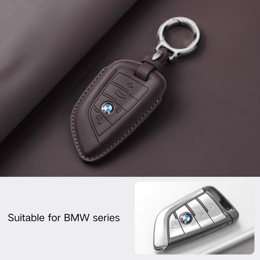 BMW Leather Car Key Fob Case Cover For 1, 2, 3, 5, 7 Series, X1, X3, X5, X6, X7, ix1, ix40, ix50, i8