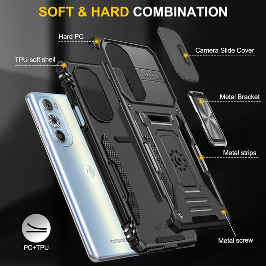 [Magnetic Ring Kickstand][Camera Cover] Motorola Moto Edge 30 Pro/Edge Plus 2022 - Shield Shockproof Rugged Heavy Duty Case - Polar Tech Australia