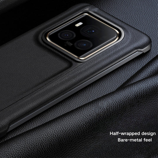 Honor Magic6 Ultimate (BVL-AN20) - Litchi Grain Leather Plating Frameless Protective Case