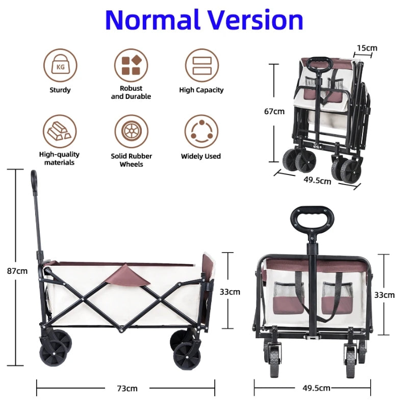 Load image into Gallery viewer, Extender Folding Cart Outdoor Extra Long Utility Large Capacity Wagon Cart Camping Picnic Trolley Beach Collapse Folding Cart - Polar Tech Australia

