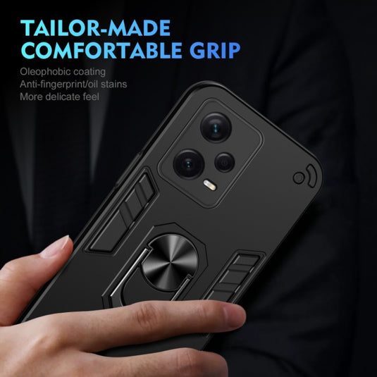 Xiaomi Redmi Note 12 5G - Shockproof Metal Ring Holder Phone Case