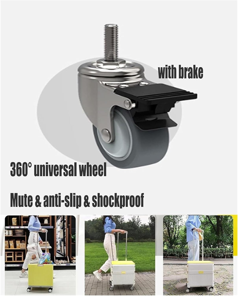 Cargue la imagen en el visor de la galería, Foldable Utility Cart with Lid Storage Box and Universal Wheels for Grocery, Travel, and Outdoor Use
