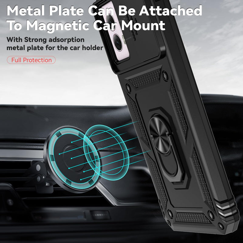 Cargue la imagen en el visor de la galería, [Magnetic Ring Kickstand][Slide Camera Cover] Motorola Moto G Power 2024 - Shield Shockproof Rugged Heavy Duty Case - Polar Tech Australia
