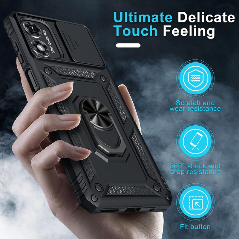 Chargez l&#39;image dans la visionneuse de la galerie, [Magnetic Ring Kickstand][Slide Camera Cover] Motorola Moto G Play 2024 - Shield Shockproof Rugged Heavy Duty Case - Polar Tech Australia
