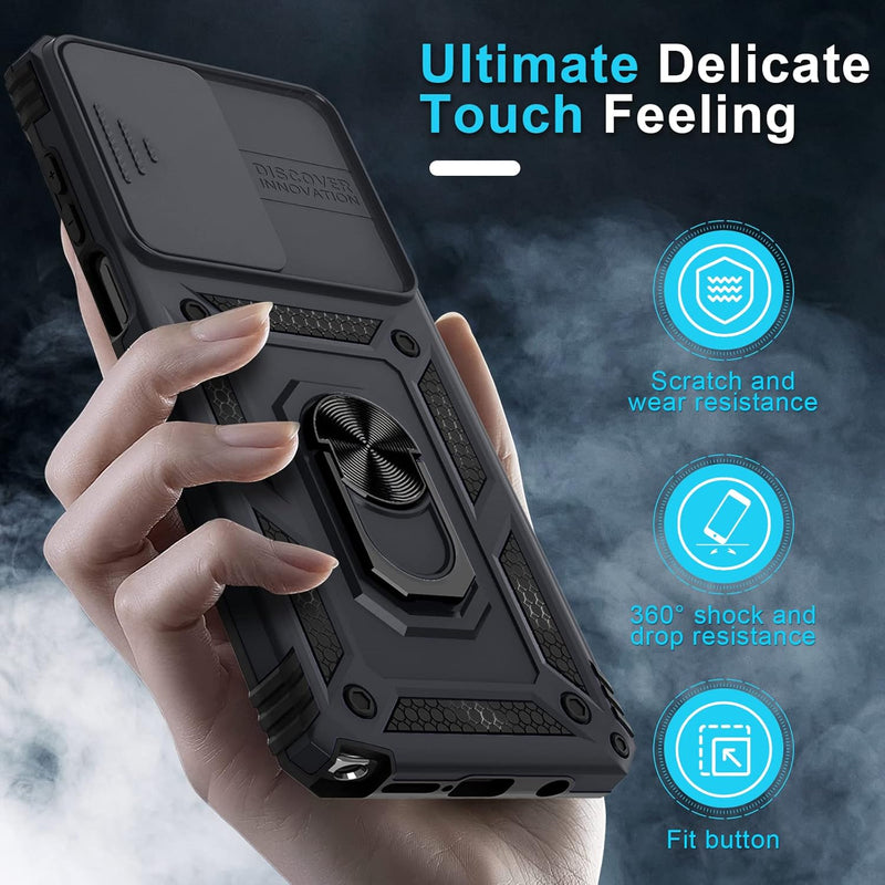 Cargue la imagen en el visor de la galería, [Magnetic Ring Kickstand][Slide Camera Cover] Motorola Moto G Stylus 5G 2023 - Shield Shockproof Rugged Heavy Duty Case - Polar Tech Australia
