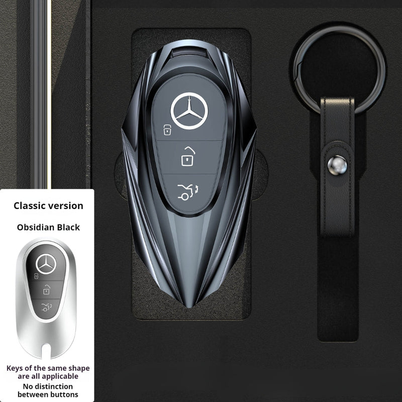 Chargez l&#39;image dans la visionneuse de la galerie, Mercedes Benz Mecha Style Zinc Alloy Car Key Fob Case Cover For Benz A, B, C, E, S, G-Class, GLA, GLB, GLC, GLE, GLS, CLA, CLS, EQC
