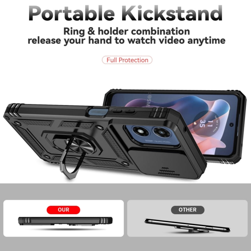 Chargez l&#39;image dans la visionneuse de la galerie, Motorola Moto G 5G (2024) - Heavy Duty Ring Holder Case with Shockproof &amp; Camera Guard Design - Polar Tech Australia
