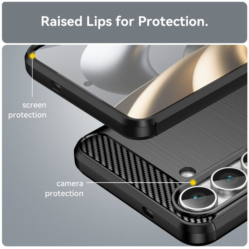 Load image into Gallery viewer, Samsung Galaxy S25 FE (SM-S731) - Carbon Fiber Brushed Texture TPU Phone Case
