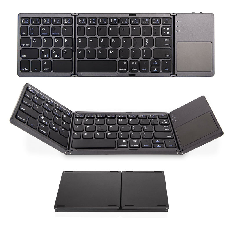 Load image into Gallery viewer, Foldable Bluetooth Keyboard with Touchpad Portable Wireless Keyboard , Rechargeable Full Size Ultra Slim Pocket Folding Keyboard for Android Windows iOS Tablet And Mobile Phone - Polar Tech Australia
