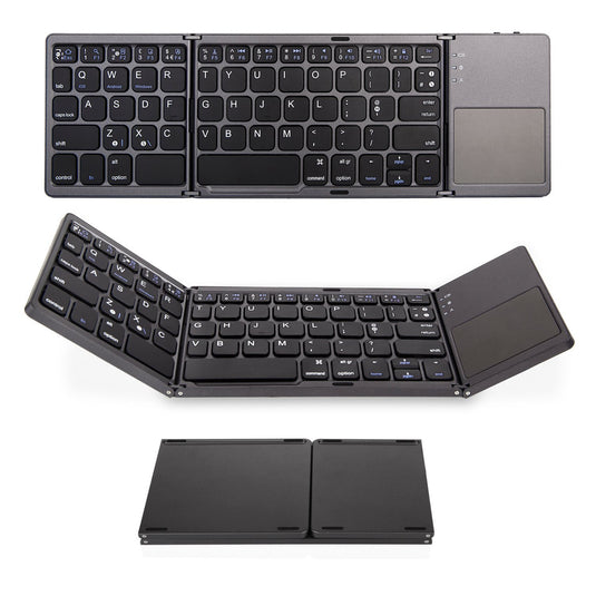 Foldable Bluetooth Keyboard with Touchpad Portable Wireless Keyboard , Rechargeable Full Size Ultra Slim Pocket Folding Keyboard for Android Windows iOS Tablet And Mobile Phone - Polar Tech Australia