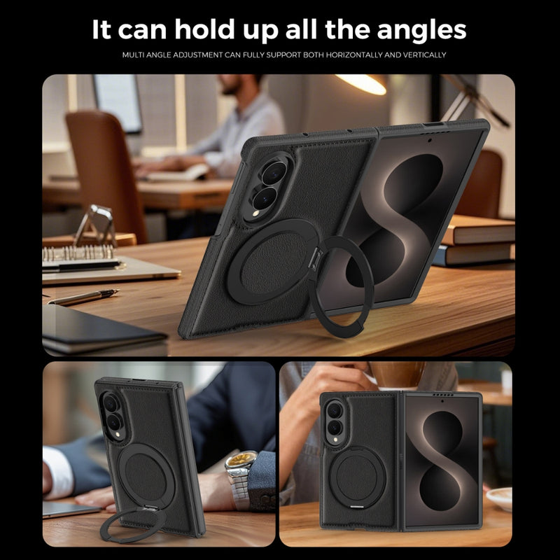 Load image into Gallery viewer, Samsung Galaxy Z Fold8 5G - Magnetic Leather Case with 360° Rotating Foldable Stand
