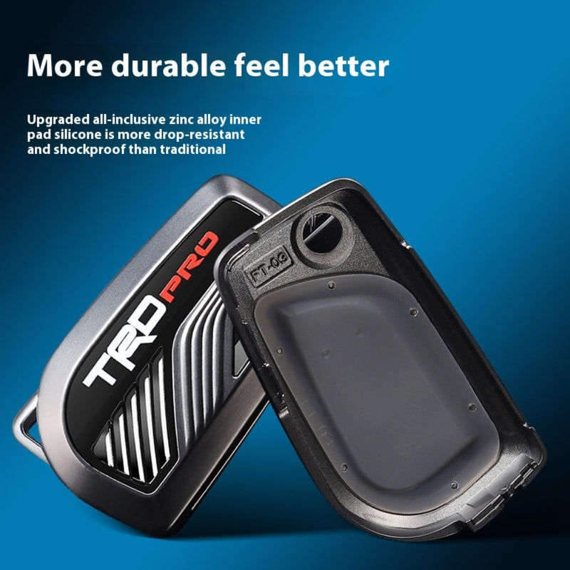 Chargez l&#39;image dans la visionneuse de la galerie, Toyota TRD Carbon Fiber Metal Car Key Fob Protective Case Cover For C-HR, Camry, RAV4, Avalon, Prius, Corolla, Highlander, GT86, Prado
