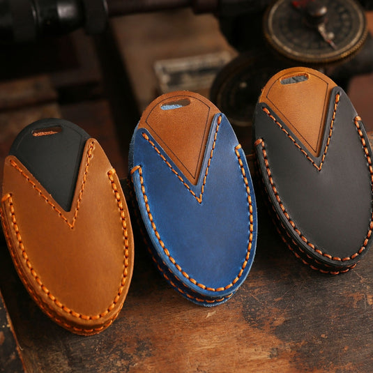 Hyundai Handcrafted Genuine Leather Car Key Fob Protective Case Cover For Ionic 6, Kona EV, Grandeur GN7