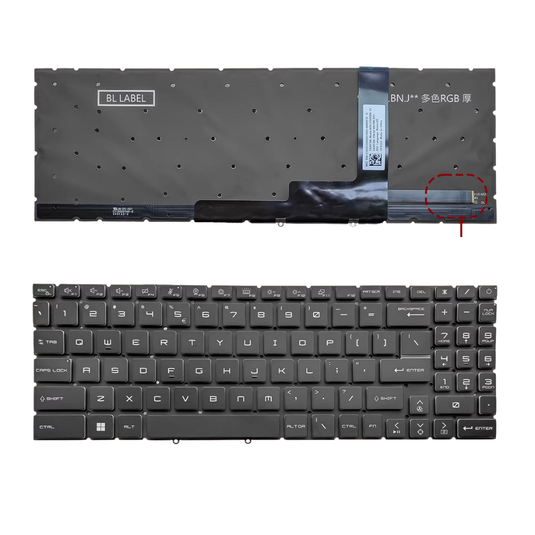 MSI Stealth A16 AI+ Studio A1V MS-15F3 MS-15F4 Series - Laptop Keyboard With Backlit US English Layout - Polar Tech Australia