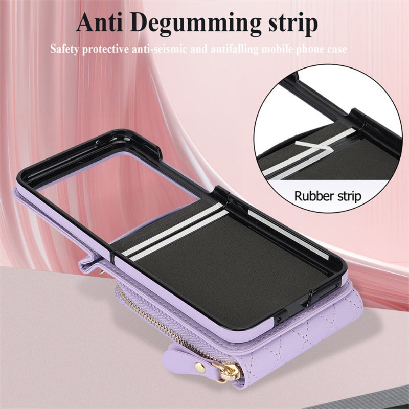 Load image into Gallery viewer, [With Shoulder Strap] [With Card Slot] Motorola Razr 50/Ultra - PU leather Crossbody Wallet Style Shockproof Phone Case - Polar Tech Australia

