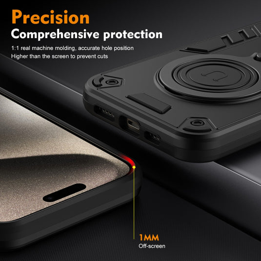Motorola Moto E32 - Metal Ring 360 Degree Rotating Holder PC Hybrid TPU Phone Case