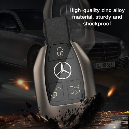 Mercedes Benz Carbon Fiber Metal Protective Car Key Fob Case Cover For Benz A, B, C, E, GLC, GLE