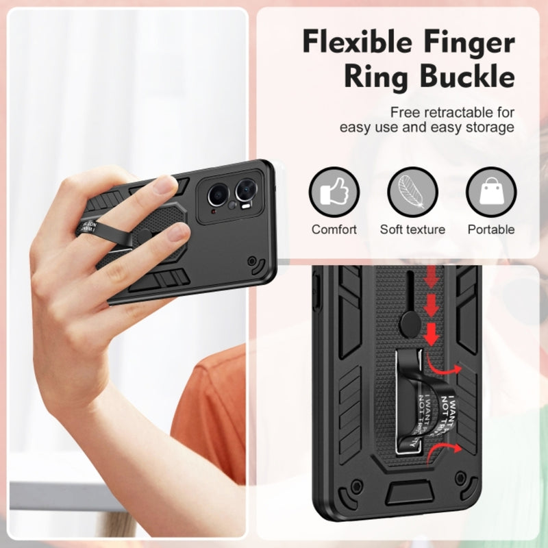 Chargez l&#39;image dans la visionneuse de la galerie, OPPO A96 4G / A76 4G / A36 4G / Realme 9i - Shockproof TPU &amp; Hard PC Back Cover with Retractable Hand Strap &amp; Lanyard - Polar Tech Australia

