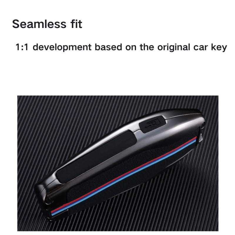 Cargue la imagen en el visor de la galería, BMW Metal Shell &amp; Soft Silicone Full Protection Car Key Fob Case Cover For 5, 6, 7 Series, X3, X5, X6, X7
