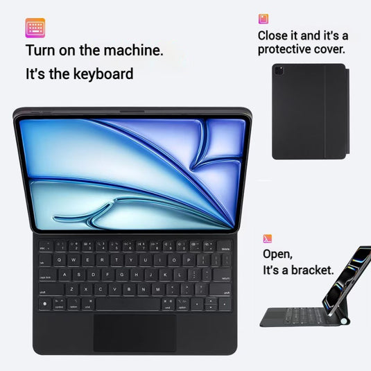 [With Touchpad][Magic Keybord] Apple iPad Pro 13-inch 7th Gen (2024) Smart Multi-Touch Trackpad Magnetic Wireless Keyboard Case With RGB Backlit - Polar Tech Australia