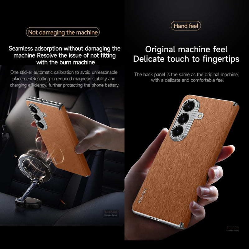 Cargue la imagen en el visor de la galería, Samsung Galaxy Z Fold7 5G - SULADA Frameless Cowhide Leather PC Phone Case
