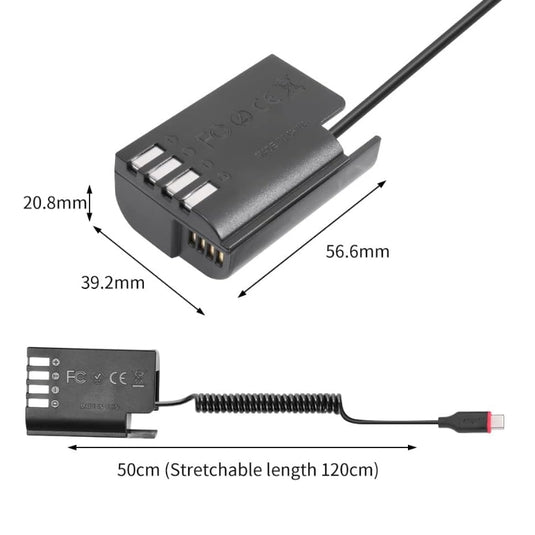 [DMW-BLK22][Type-C] Panasonic DMC-GH3 GH5 GH5S GH4 GH6 DC-G9 S5 - Cameras Spring Cable Dummy Battery - Polar Tech Australia