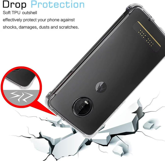 Motorola Moto Z4/Moto Z4 Play/Moto Z4 Force - AirPillow Cushion Transparent Soft Clear TPU Four Corners Protective Case - Polar Tech Australia