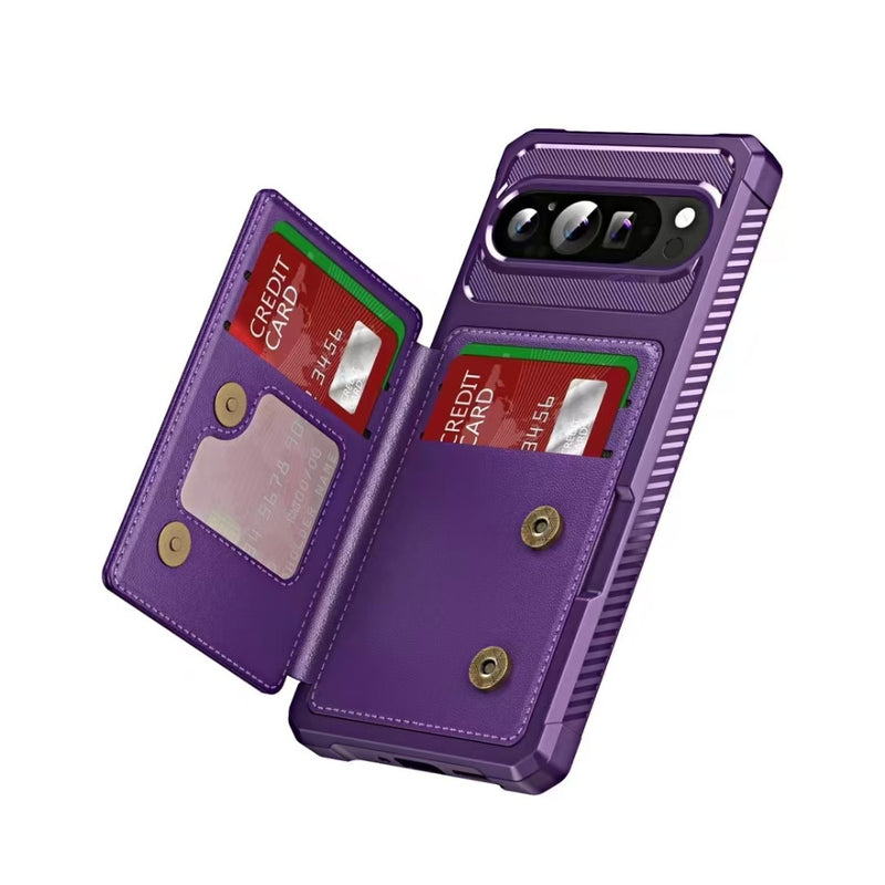 Cargue la imagen en el visor de la galería, Google Pixel 9 Pro XL - Horizontal Flip Card Bag Holder Leather Phone Case - Polar Tech Australia
