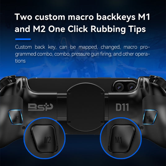 D11 Wireless Game Controller Hall Effect Joystick Turbo Macro Back Buttons for Switch Android iOS PC