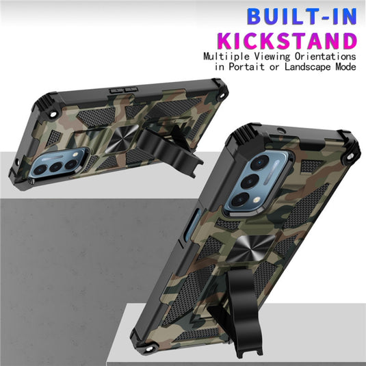OPPO A54 5G / A74 5G - Camouflage Armor Shockproof TPU + PC Magnetic Protective Case with Holder - Polar Tech Australia