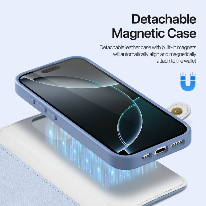 Load image into Gallery viewer, [Detachable][With Card Slot] Apple iPhone 17 - Detachable Magnetic Genuine Leather Wallet Case

