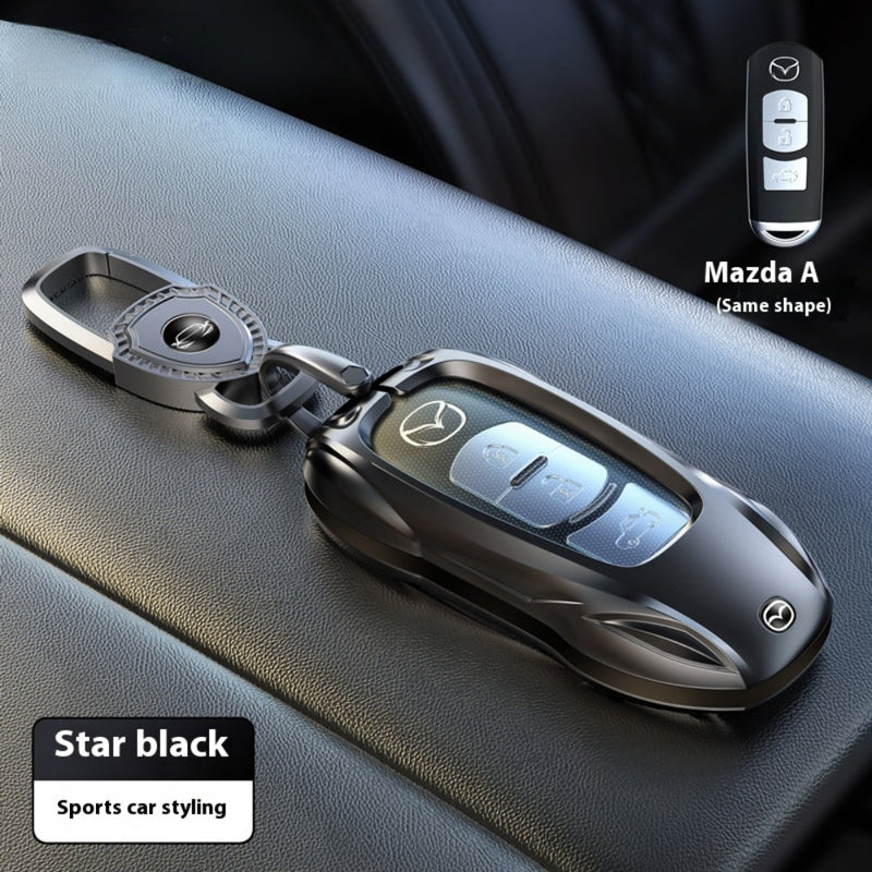 Chargez l&#39;image dans la visionneuse de la galerie, Mazda Stylish Metal Car Key Fob Case Cover For CX-5, CX-3, CX-30, CX-8, MX-5, Mazda3,6
