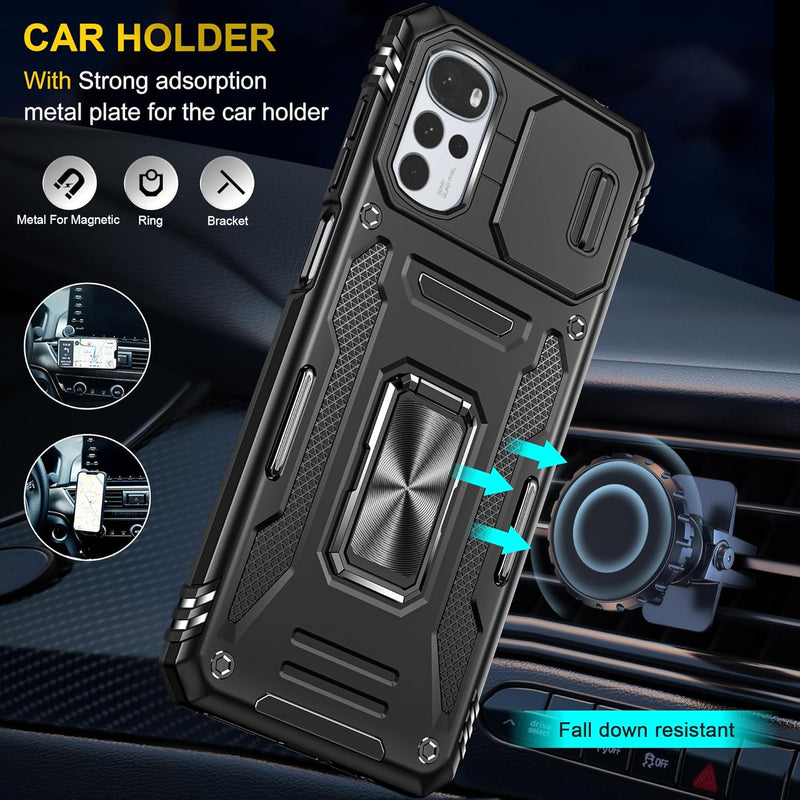 Load image into Gallery viewer, [Magnetic Rotable Kickstand][Slide Camera Cover] Motorola Moto G22 - Shield Shockproof Rugged Heavy Duty Case - Polar Tech Australia
