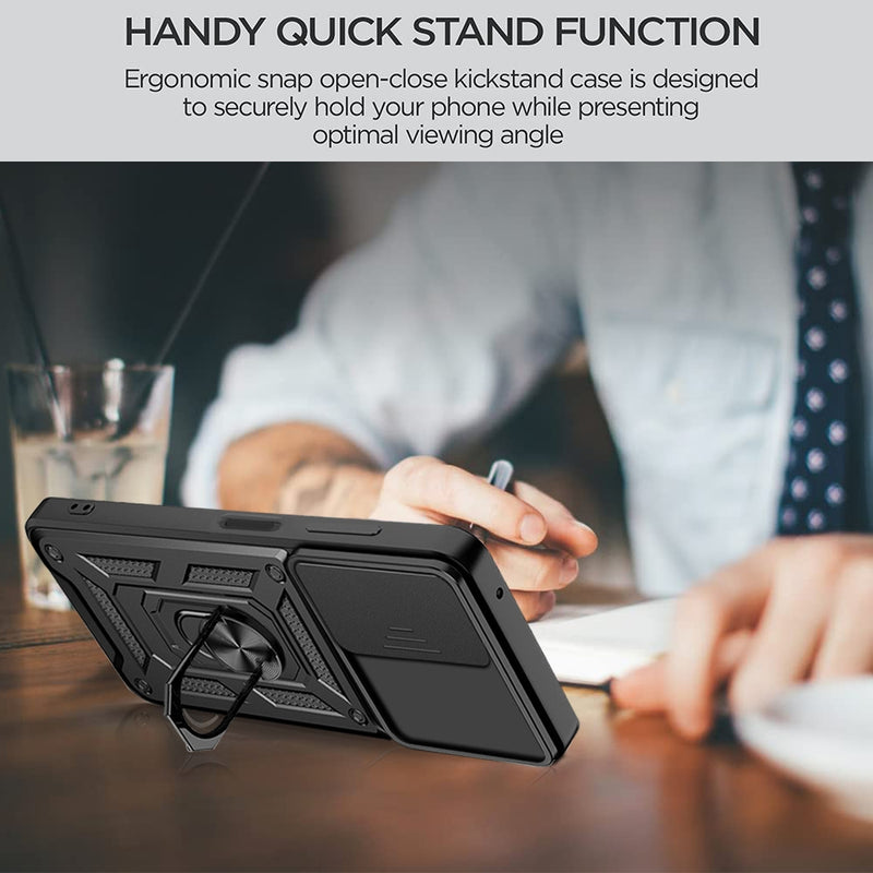 Load image into Gallery viewer, Motorola Moto G200 5G/Edge S30 - Heavy Duty Ring Holder Case with Shockproof &amp; Camera Guard Design
