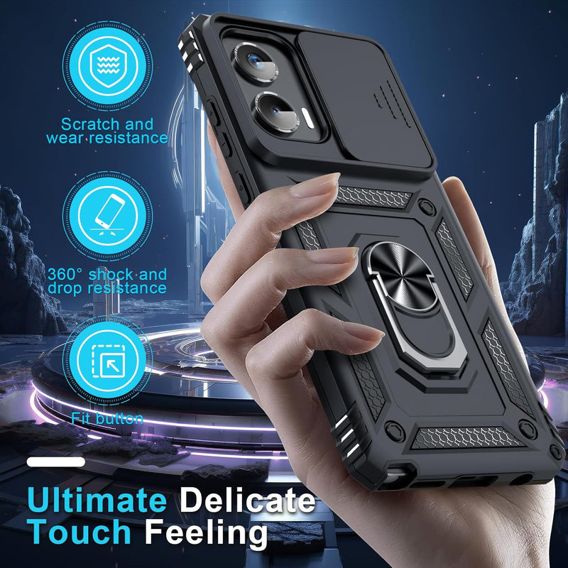 Chargez l&#39;image dans la visionneuse de la galerie, [Magnetic Ring Kickstand][Slide Camera Cover] Motorola Moto G Stylus 5G 2024 - Shield Shockproof Rugged Heavy Duty Case - Polar Tech Australia
