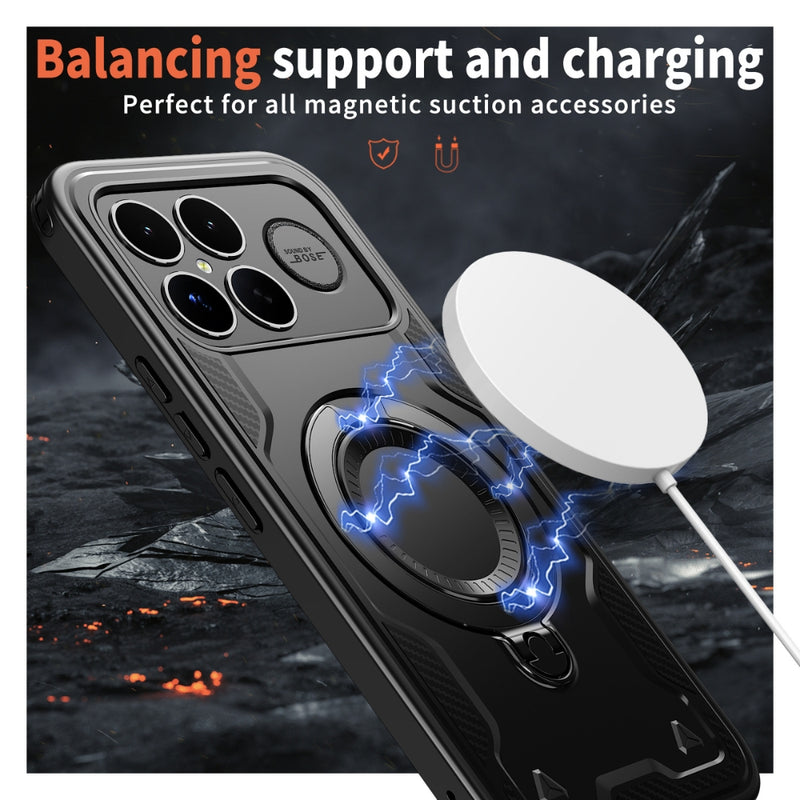 Load image into Gallery viewer, Xiaomi Poco X8 Pro Max - TPU+PC 2-in-1 Material Shockproof Protective Case with Metal Rotating Stand - Polar Tech Australia
