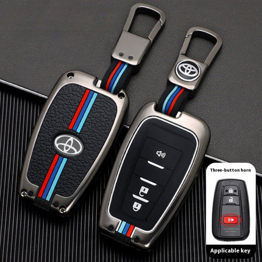 Toyota Metal Shell & Soft Silicone Full Protection Car Key Fob Case Cover For Camry RAV4 Highlander Avalon C-HR Prius Corolla