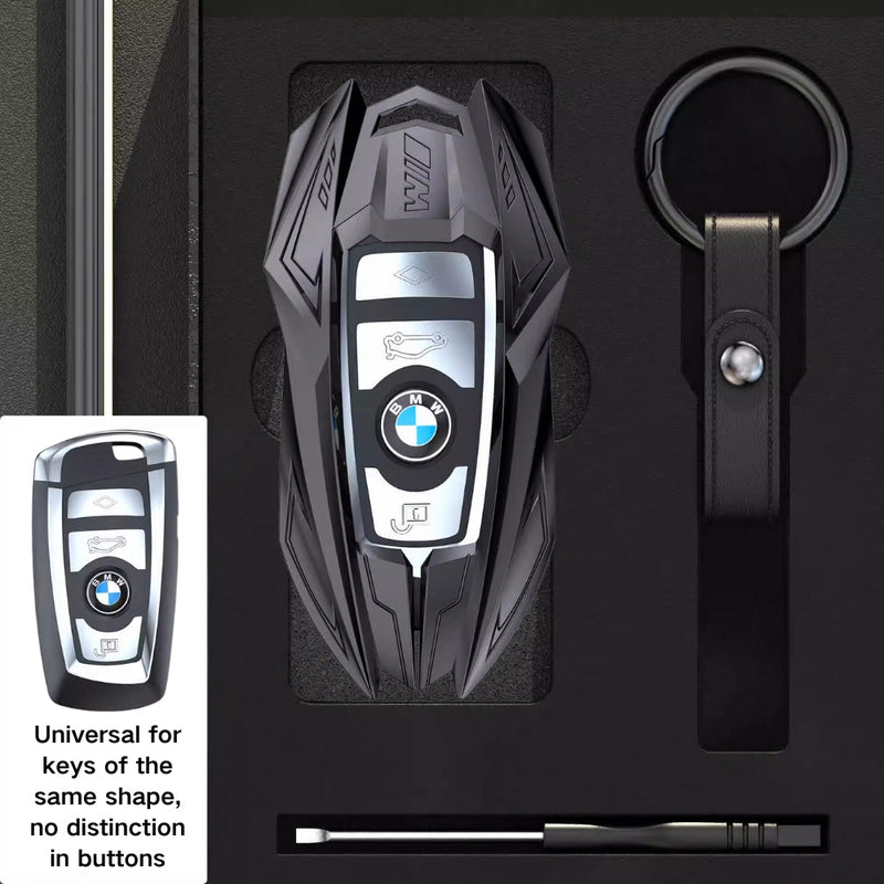 Cargue la imagen en el visor de la galería, BMW Mecha Style Zinc Alloy Car Key Fob Case Cover For 1, 3, 5, 7 Series,X1, X3, X5, X6, X7
