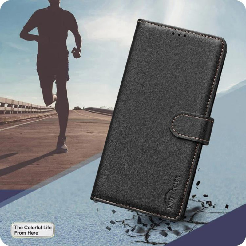 Chargez l&#39;image dans la visionneuse de la galerie, Motorola Moto E13 4G - Litchi Texture RFID Anti-theft Leather Phone Case - Polar Tech Australia
