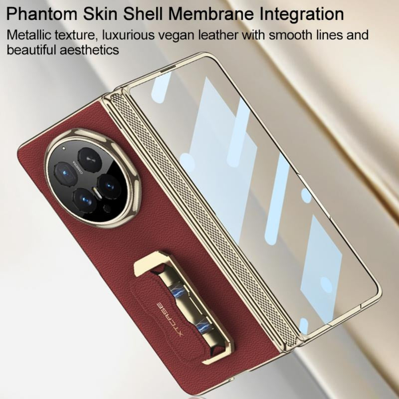 Load image into Gallery viewer, Honor Magic V6 - Magnetic Folding Hinge Leather Phone Case with Wristband &amp; Rotating Holder
