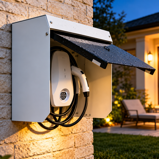 Universal EV Charging Protection Box – Residential Home Use Wall-Mounted Weatherproof Metal Enclosure for Electric Vehicle Chargers - Polar Tech Australia