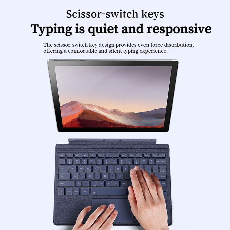 Chargez l&#39;image dans la visionneuse de la galerie, [With RGB Backlit] Microsoft Surface Pro 3/4/5/6/7/7 Plus - Compatible Ultra Thin Wireless Bluetooth Magnetic Touch Keyboard
