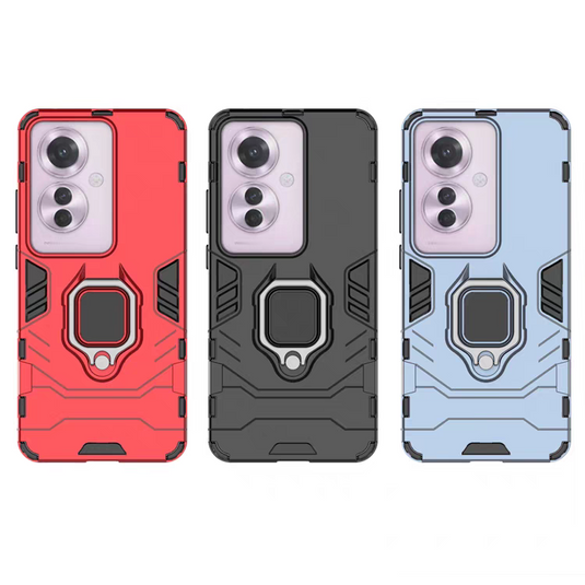 OPPO Reno11 F 5G (CPH2603) - Heavy Duty Armor Case With Ring Holder Stand - Polar Tech Australia