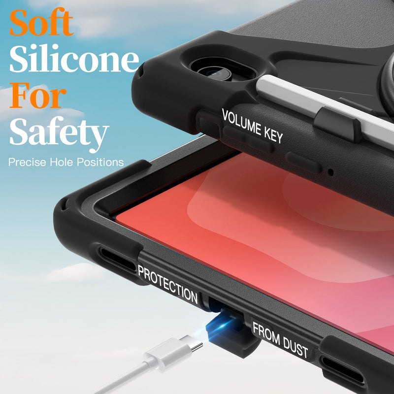 Load image into Gallery viewer, Samsung Galaxy Tab S11 (2025) 11" - Heavy Duty 360 Degree Rotate Stand Hand Strap Case With Shoulder Strap - i-Station Mobile Phone &amp; Electronic Device Repair and Accessories
