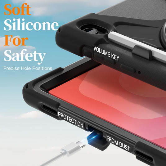 Samsung Galaxy Tab S11 (2025) 11" - Heavy Duty 360 Degree Rotate Stand Hand Strap Case With Shoulder Strap - i-Station Mobile Phone & Electronic Device Repair and Accessories