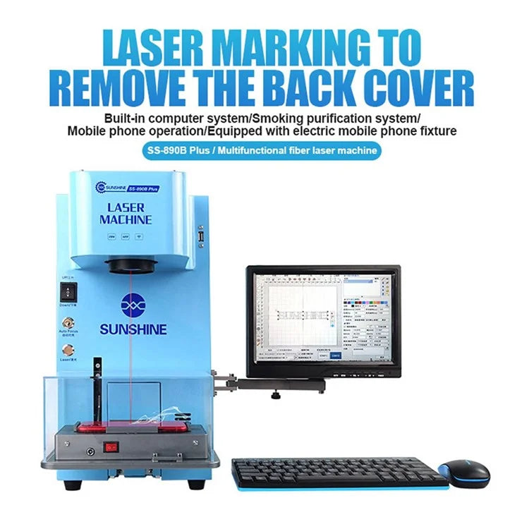 Chargez l&#39;image dans la visionneuse de la galerie, [SS-890B Plus] SUNSHINE Multi-functional Fiber Laser Marking Machine Mobile Phone Back Cover Remover - Polar Tech Australia
